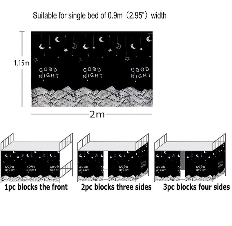 Dorm Bunk Bed Curtain Single Bed Tent Curtain Dust-Proof Bed Canopy Single Sleeper Bunk Bed Curtain Student Dormitory Blackout Cloth Bedding Curtain Lightproof Cloth Shading Bed Canopy Spread Curtain - Image 3